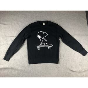 Kaws x Peanuts Snoopy Uniqlo Sweatshirt S Long Sleeve Pullover Black White